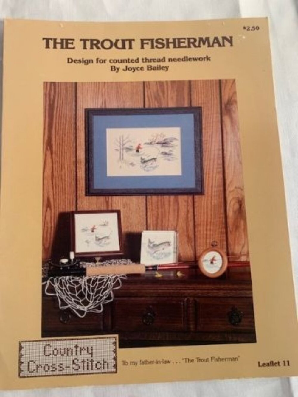 The Trout Fisherman Counted Cross Stitch Design Pattern Leaflet Book